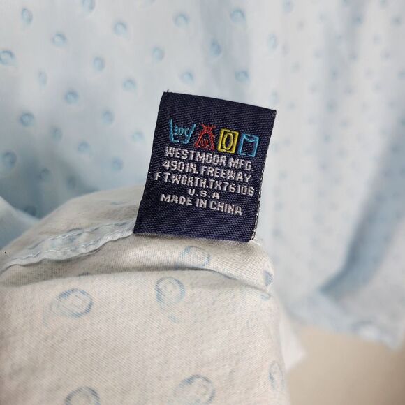 Panhandle Light Blue Paisley Dot Print Short Sleeve Western Button Front Shirt - Picture 7 of 9